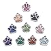 JETEHO 24 Pcs Dog Cat Paw Chunk Snap Button Charms Pendants Crystal Beads for Snap Bracelet DIY Necklace Jewelry Making