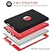 DOMAVER iPad 9.7 2018/2017 Case, Heavy Duty Shockproof Rugged Cover Three Layer Hard PC+Silicone Hybrid Impact Resistant Defender Full Body Protective Case for Apple iPad 9.7-inch 2017/2018-Black/Red