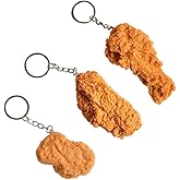 Fuqimanman2020 Imitation Food Keychain - Fried Chicken Leg, Wing, Nugget Keychain Accessories