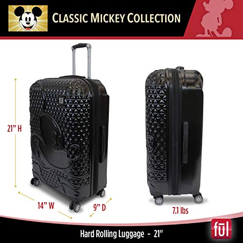 FUL Disney Mickey Mouse 21 Inch Rolling Luggage, Hardshell Carry On