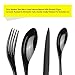 GYY Flatware Set, Stainless Steel Tableware Dinnerware Set for 1 Person with Black Mirror Coating and Elongated Handles, Ideal as Gift (4 Pieces)