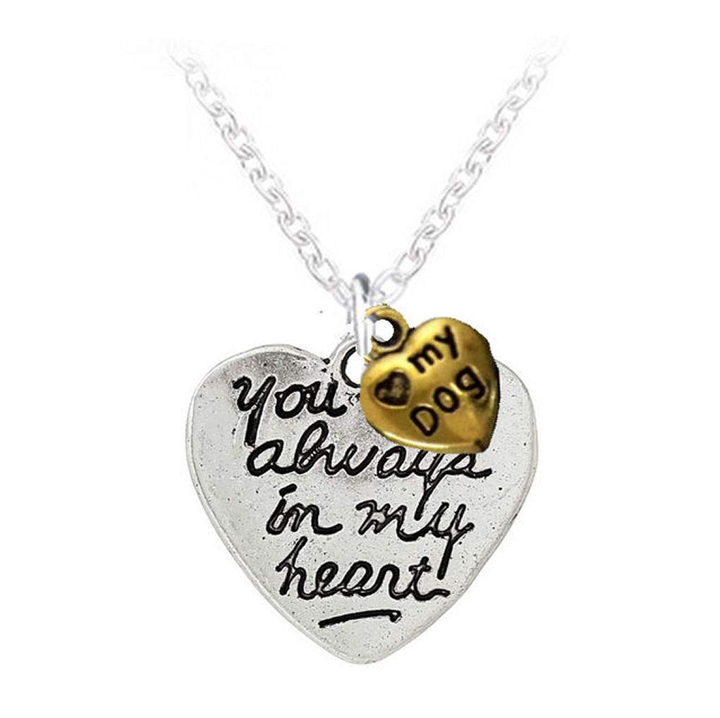 Gregory Crafts & Gifts My Pet Dog Keepsake Pendant Necklace with Always in my heart sentiment