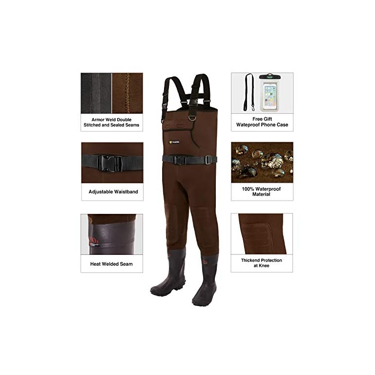 TIDEWE Neoprene Waders, Cleated Bootfoot Men Chest Waders, Waterproof Durable Fishing & Hunting
