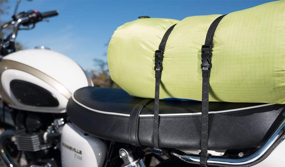 ROK Straps ROK-10050 Black/Reflective 18" - 60" Motorcycle/ATV Adjustable Stretch Strap: Automotive