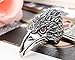 Flongo Red Eye Stainless Steel Eagle Hawk Ring Band Mens Tribal