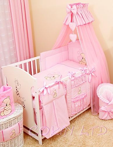 Stunning Baby Cot/Cot Bed Canopy Drape/Mosquito Net Big 320cm and Holder (PINK)