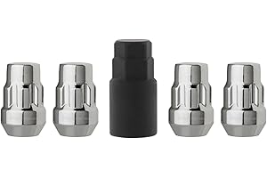 DPAccessories Chrome M12x1.50 Lug Nut Locks | Bulge Acorn | 36mm (1.4") Tall | 19mm (3/4") & 21mm (13/16") Hex | Set of 4 Locks / 1 Key | LCB3L6HC-CH04LK4