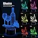 Wine Glass 2D Optical Illusion Night Lights, Wines Bottles Seven Color Variations, Red-Wine Glass Smart Touch Button USB and Battery Power, Amazing Creative Art Design for Children's Christmas Gifts