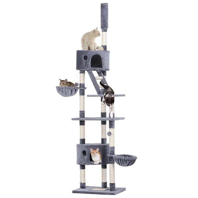 Yaheetech Cat Tree Floor to Ceiling 228254cm Cat Tower Activity Centre
