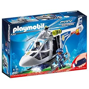 PLAYMOBIL Helicóptero de Policía con Luces LED