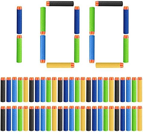 SuperWiner 100pcs Foam Darts for Nerf Guns, 5 Colors 2.84" Refill Soft Bullet Darts for Nerf N-strike Elite Series Blaster &amp; Kid Toy Guns (100pcs Foam Darts)