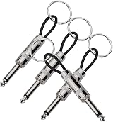 SIYIFEI 4 Pack Guitar Plug Keychain 6.35mm Mono Audio Plug Key Holder Zinc Alloy view 3