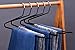 J.S. Hanger Non-slip Open Ended Slack Pant Hangers for Easy Slide, Chrome and Black Friction, 10-Pack