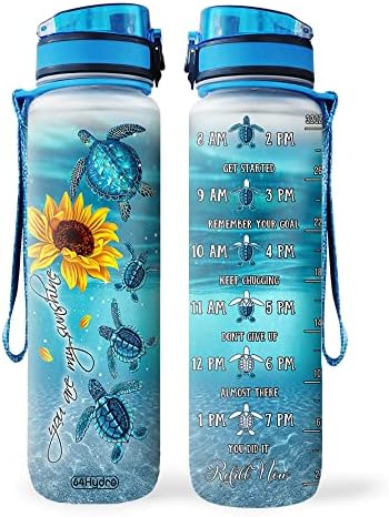 64HYDRO 32oz 1Liter Motivational ウォーターボトル プロテイン with Time Marker, Tequila Lover Might be Water Might be Tequila NPT0106004 ウォーターボト 64HYDRO 32oz 1Liter Motivational Water Bottle with Time Marker