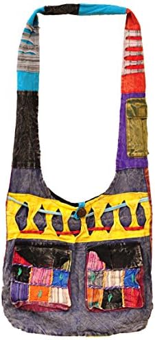 Hippie Bohemian Sling Crossbody Swing Cotton Pattern Shoulder Bag (B66)