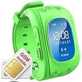 TKSTAR Gps Tracker Smart Watch Phone Two-way Call for Kids with SIM Slot SOS Call Anti-lost Alarm Remote Monitor GPS/LBS Locator Smart Bracelet Watch Support Android IOS No Monthly Fee Q50