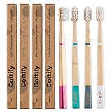 Pacco da 4 spazzolini bamboo Naturali Premium - Setole Morbide no BPA | Biodegra