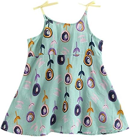 Girls Casual Dress for 1-5Years, Weant Newborn Baby Infant Toddlers Summer Sleeveless Cartoon Floral Princess Dress for Kids Toddlers Fashion Lovely Sundress Evening Party Tutu Skirt Dress Outfits