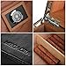 Megacra Cigar Humidor Leather Surface for 25-50 Cigars Desktop Cedar Lined Box with Hygrometer and Humidifier