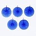 Amscan Bright Royal Blue Mini Paper Hanging Fans, 5 Ct. | Party Decoration