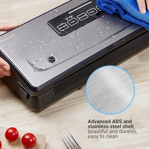 INKBIRD Vacuum Sealer Machine INK-VS02, 85kPa Powerful Pump, Dry/Moist Modes, Built-in Cutter, 30cm Seal Length, Easy Cleanup, Stainless Steel Design, Automatic Sealing for Food Preservation