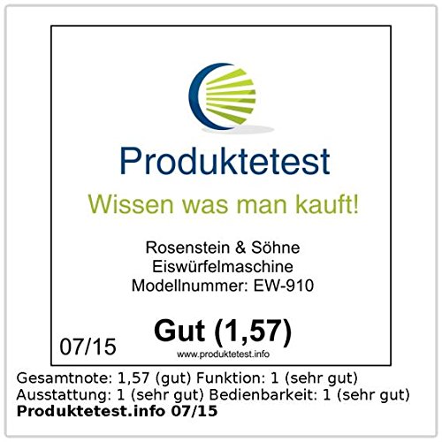Rosenstein & Söhne Mini Eiswürfelmaschine: Eiswürfelmaschine EW-910, 1,7 Liter Wassertank (Eiswürfelzubereiter) – Bild 5