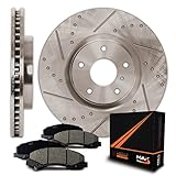 Max Brakes Front Performance Brake Kit [ Premium Slotted Drilled Rotors + Ceramic Pads ] KT000731 | Fits: 1996 96 1997 97 1998 98 Honda Civic EX Coupe Models
