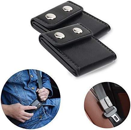 Seatbelt Adjuster,Andul Comfort Auto Shoulder Neck Strap Positioner Locking Clip Protector,Universal Vehicle Car Seat Belt Safety Covers-2 Pack Black
