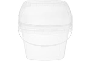Ciieeo Plastic Bucket with Handle and Lid 5L Portable Water Container Storage Pail for Home Garden Dorm Use