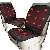 Zone Tech Car Heated Seat Cover Cushion Hot Warmer - 2-Pack 12V Heating Warmer Pad Cover Perfect for Cold Weather and Winter Driving