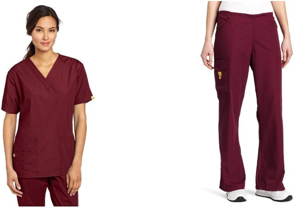 WonderWink Women's Plus Size Scrubs Bravo 5-Pocket V-Neck Top: Medical Scrubs Shirts: Clothing
