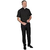 R.J. Toomey Men's Summer Comfort Short Sleeve Clergy Shirt, Black, 17.5in Neck