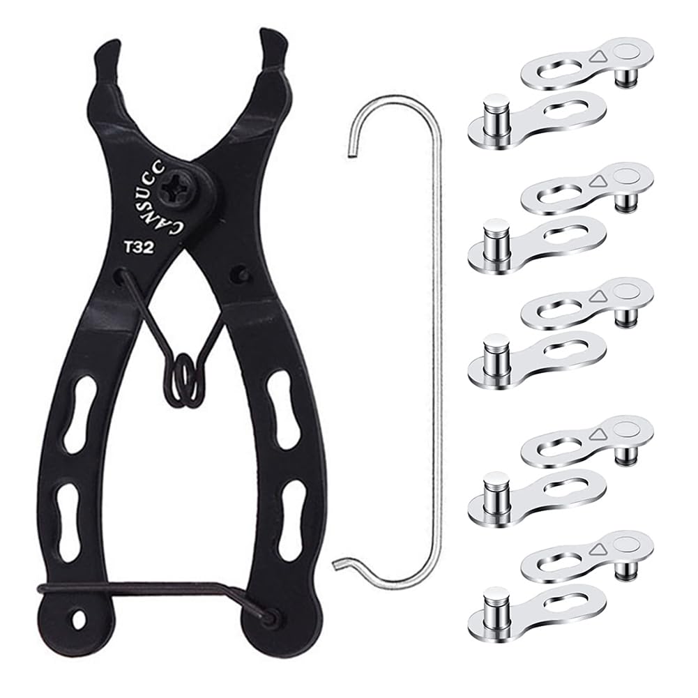 Teocpai Bicycle Chain Link Tool with Hook Chain 5 Pairs Missing Link for Bicycle Ideal for 6, 7, 8 Speed Chains