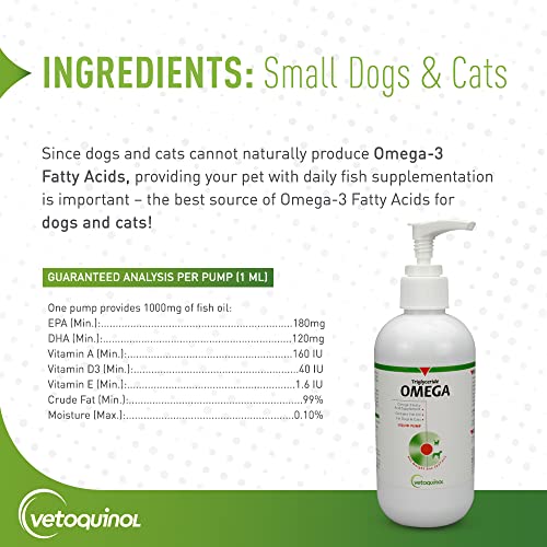 Vetoquinol Triglyceride Liquid Omega 3 Supplement for Dogs and Cats