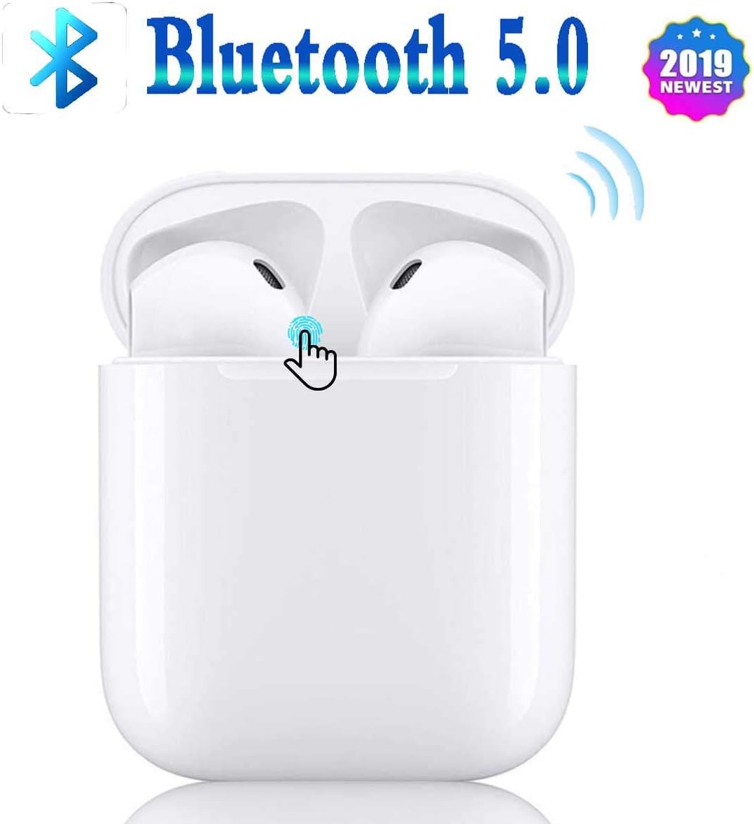 Bluetooth 5.0 Wireless Earbuds with Smart charging case IPX5 Waterproof 3D Stereo Sports headphones built-in binaural microphone for Apple of airpods and Android Samsung Wireless Headphones