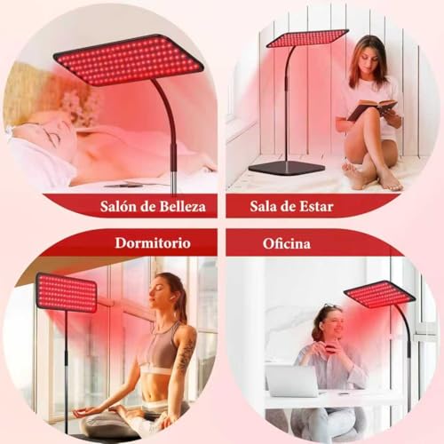Luz Infrarroja para Terapia, Red Light Therapy 660nm 850nm, Lampara Infrarrojos Fisioterapia con Soporte Ajustable, Adecuado para Fisioterapia, Cuidado de la Piel y Alivio del Dolor
