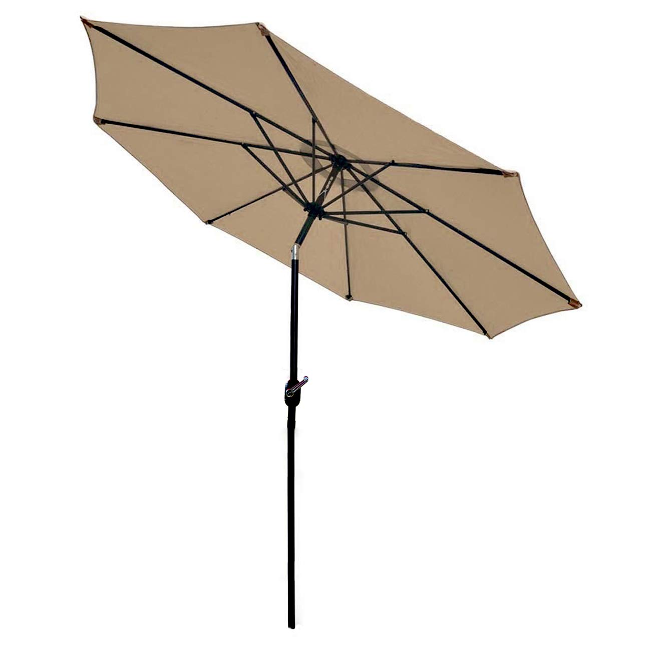 Sunnyglade 9' Patio Umbrella Outdoor Table Umbrella with 8 Sturdy Ribs (Tan)