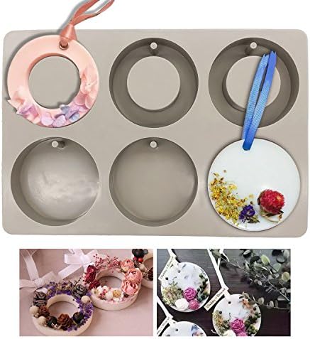 Silicone Wax Molds, Round Ring Resin Jewelry Molds Making with Hanging Hole for DIY Jewelry Craft Making
