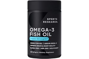 Sports Research Omega-3 Fish Oil, Triple Strength, 180 Softgels