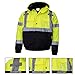 New York Hi-Viz Workwear WJ9012-4XL Men's ANSI Class 3 High Visibility Bomber Safety Jacket, Waterproof (4XL, Lime)
