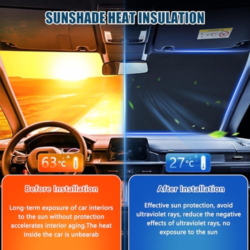 Opaltool Front Car Sun Shade for VW ID Buzz 2022-2026, 5PCS Car Windshield Sunshade, Block UV Rays, Protect Privacy and Sun, No Suction Cups Needed