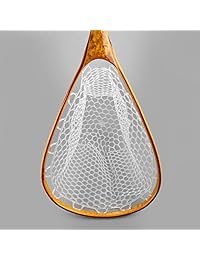 Yoomoo   Red de descarga de pesca con mosca para trucha   Marco de madera hecho a mano de malla de goma suave para madera