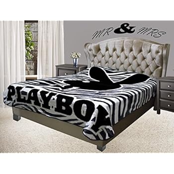 New Licensed Original Playboy Bunny Rabbit Queen Size Mink Blanket