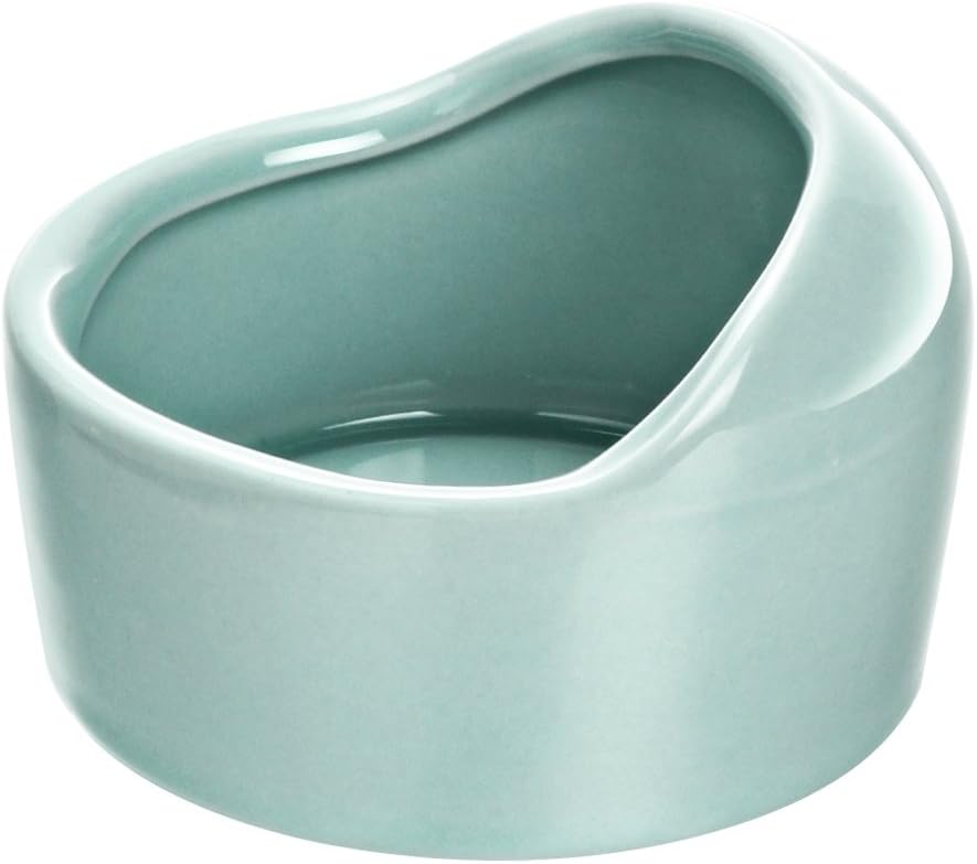 Love Hamster Bowl | Cute Candy Colored Stoneware Hamster Bowl with Low Water Absorption and Chemical Temperature Stability | Safe Durable Easy to Clean Ceramic Material | Blue | 855.12