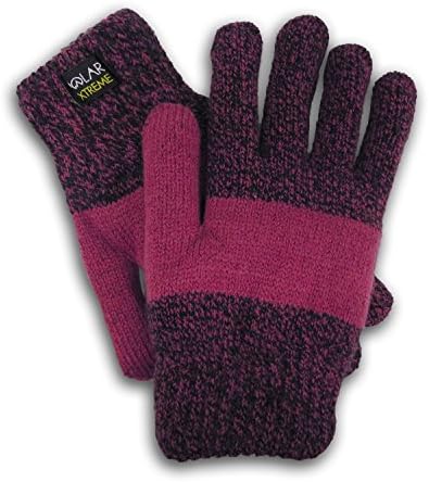 Women's Insulated Gloves Knit Winter Gloves Thermal Insulation Warm (Fuchsia)