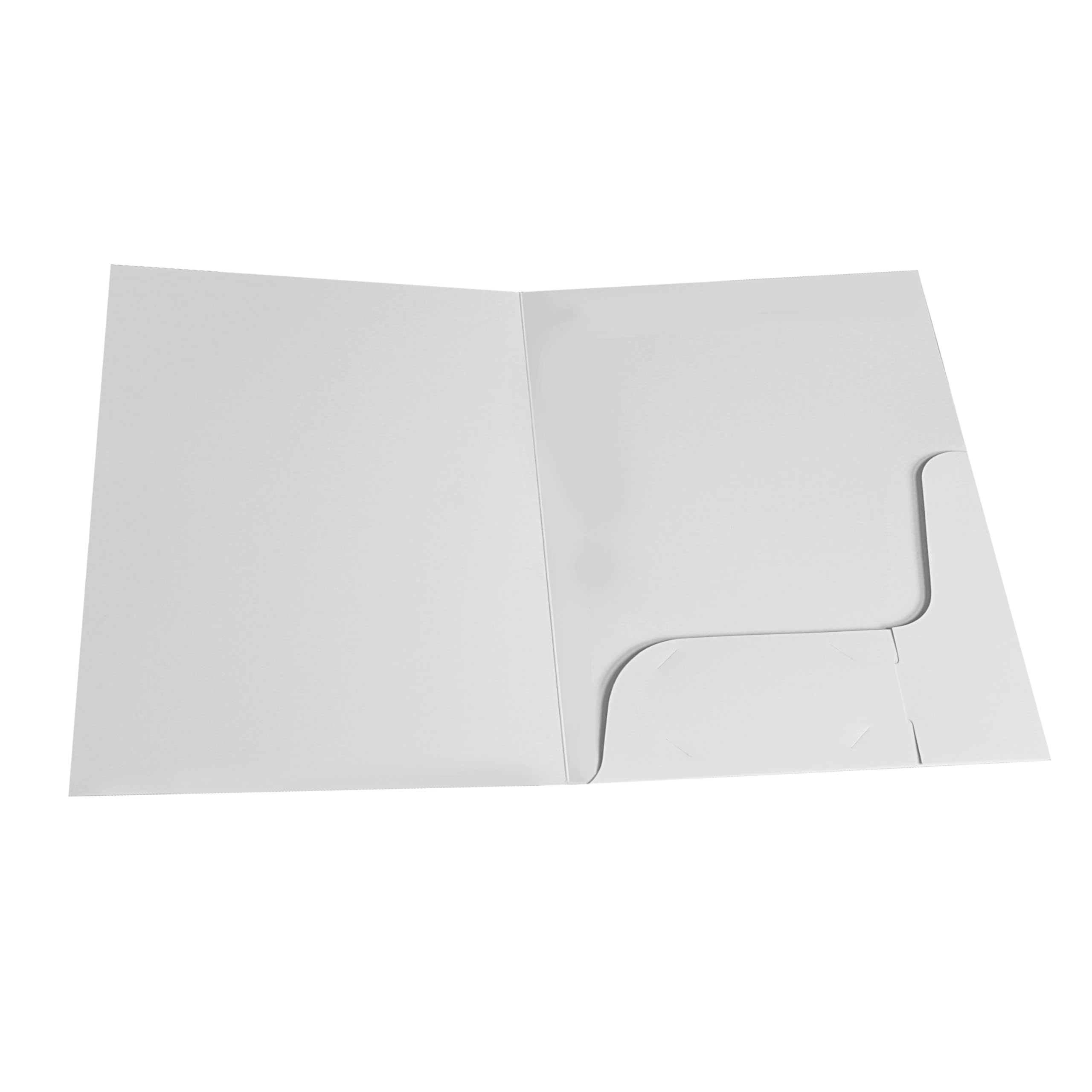 Cathedral Products White Gloss 250gsm Card Presentation Folders with Business Card Holder - Pack of 50