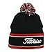 Titleist Golf Pom Pom Winter Beanie Stocking Hat Cap (Black/Red)