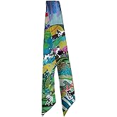 JERLA 100% Mulberry silk Scarf Head Hair Ribbon Handbag Handle wrap Tie Bundle Neckerchief Scarf for women men