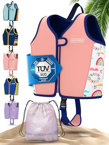 KIDVERSE Schwimmweste Kinder 2-3 Jahre - TÜV geprüfte Schwimmhilfe mit Bauchumfang bis 56cm - Schwimmhilfe Kinder 2-3 Jahre - Kinderschwimmweste zum Schwimmen L
