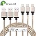 Xcords(TM) 3Pack 6Ft Lightning to USB Cable Charger with 8-Pin Connector Compatible with iPhone 6/ 6 Plus/ 6s/ 6s Plus /5/5s/5c/iPad/iPod and More(Golden)